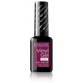 Eveline Vinyl Gel + Top Coat 2in1 vinüüllakk küüntele 12 ml