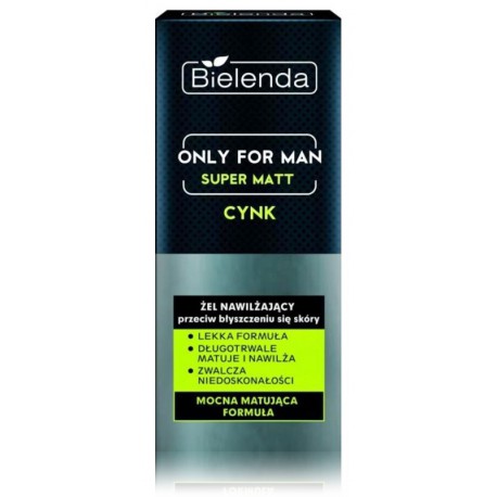 Bielenda ONLY FOR MAN Super Mat Moisturizing Anti-Shine Gel niisutav näogeel meestele