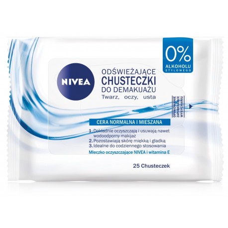 NIVEA 3in1 Refreshing Cleansing Wipes салфетки для очистки макияжа