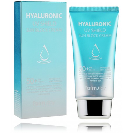 FarmStay Hyaluronic UV Shield Sun Block Cream SPF50+ солнцезащитный крем для лица