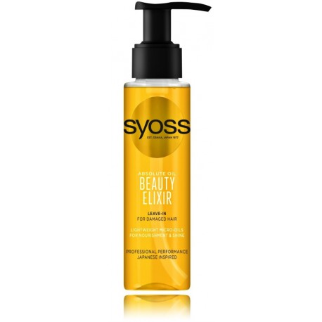 SYOSS Absolute Oil Beauty Elixir juukseeliksiir kahjustatud juustele