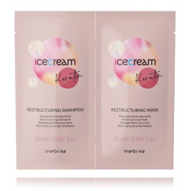 Inebrya Ice Cream Keratin šampoon ja juuksemask (2 tk x 15 ml)