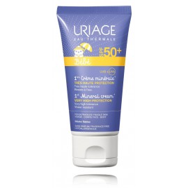 Uriage Bébé 1st Mineral Cream SPF 50+ apsauginis kremas nuo saulės vaikams