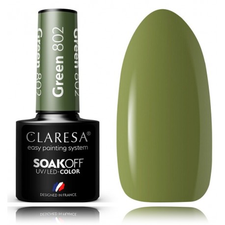 Claresa Soak Off UV/LED Color Green стойкий гибридный лак для ногтей