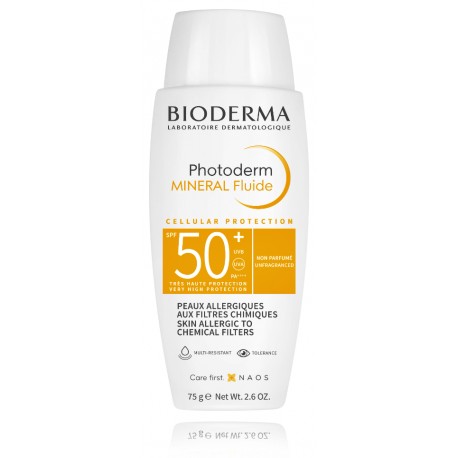 Bioderma Photoderm Mineral Fluide SPF50+ солнцезащитный флюид для лица и тела для аллергичной кожи