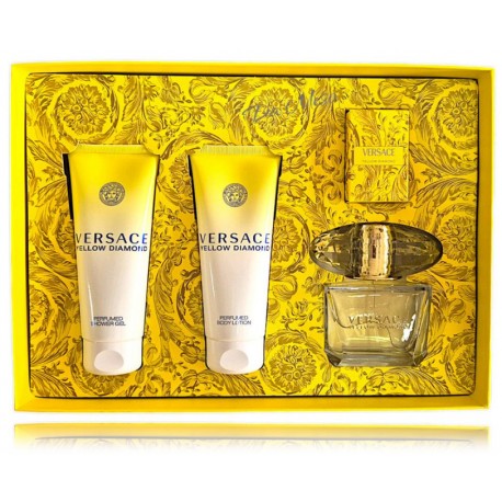 Versace Yellow Diamond komplekt naistele (90 ml EDT + 5 ml EDT +100 ml kehakreem + 100 ml dušigeel)