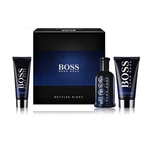 Hugo Boss Bottled Night набор для мужчин (100 мл. EDT + 50 мл. Гель для душа + 75 мл. бальзам после бритья)