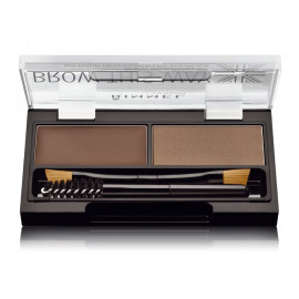 Rimmel Brow This Way komplekt kulmudele 2,4 g toon Dark Brown (kulmuvaha + lauvärv + pintslid)